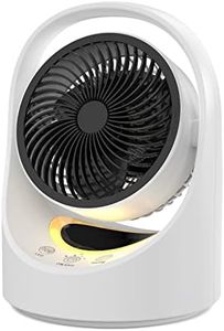 Kovhzcu Air Circulator Fan, 4400mAh Rechargeable Quiet Desk Fans with LED Light, 180° Auto-Oscillation Cooling Fan, 4 Speed, Touch Screen, Portable Table Fans for Home, Office, Outdoors
