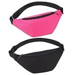 Firtink 2Pcs Bumbag Fanny Pack for Men Women, Waterproof Waist Bag, Adjustable Belt Bag with Zipper Pocket Running Hiking Travel Workout Dog Walking Outdoors Sport Fishing