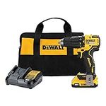 DEWALT 20V MAX Compact Hammer Drill/Driver Kit, Brushless 1/2 in. Ratcheting Chuck, LED (DCD798D1)