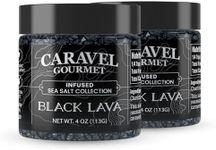 Black Lava Salt, All-Natural Sea Salt Infused with Activated Charcoal - 4 oz. Jar (2-Pack)