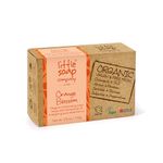 Little Soap Company Organic Orange Blossom Bar Soap - Vegan, Cruelty Free, No SLS or Parabens With Sweet Orange, Rose & Neroli Essential Oils, Eco Friendly Body & Hand Soap Bar,110g