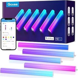 Govee Glide LED Lampade da Parete, RGBIC Luci da Parete, Funziona con Alexa e Google Assistant, Barre Luminose Vivaci Smart Glide per Sala Giochi, Applique Glide Multicolori, 6 pcs