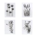 Arbuya 4pcs/Set Dandelion Lavender Flowers Leaves Stamps Rubber Clear Stamp/Seal Scrapbook/Photo Decorative Card Making Clear Stamp