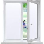 Funfox Frosted Window Film Privacy, Window Sticker Opaque Window Vinyl Static Cling Glass Film for Kitchen Bathroom Office Living Room Matte White 44.5 x 200cm