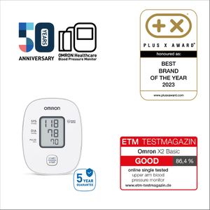 OMRON Upper Arm Blood Pressure Monitor – X2 Automatic Cuff