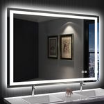 SBAGNO 40''x28'' Bathroom Mirror with Lights, LED Bathroom Vanity Wall Mirror with Anti-Fog, Stepless Dimmable, 3 Colors, Tempered Glass Lighted Vanity Mirror for Bathroom