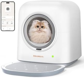 MeoWant Self Cleaning Tray, 2024 New Upgrade Fully Enclosed Automatic Cat Litter Tray for Multi Cats, Ultra-Safe/APP Control/Odor Removal Cat Litter Box with Mat & Liner