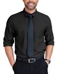 COOFANDY Mens Shirts Long Sleeve Dress Shirts Regular Fit Business Formal Shirt Non Iron Shirts Smart Button Down Shirt with Pocket Black XXL