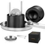 VEVOR Ice Ball Press, 2.4" Ice Ball Maker, Aircraft Al Alloy Ice Ball Press Kit for 60mm Ice Sphere, Ice Press with Tong and Drip Tray, for Whiskey, Cocktail, Bourbon, Scot on Party & Holiday, Black