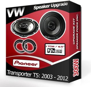 Transporter T5 Speaker upgrade Front Door Pioneer car speakers 6.5" 17cm 300W