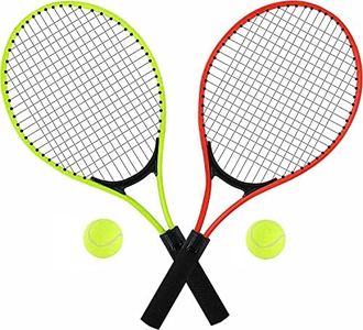 Unibos Kids Tennis Racket Set – 2 Player Junior Tennis Set with Balls & Carry Bag – Lightweight Aluminium Garden & Outdoor Game for Children Beginners