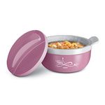 Milton Casserole For Hot Food, Insulated Stainless Steel Hot Pot With Lid, 74 Oz, Serving Box (Bowl, Dish) For Food And Roti 2500 Food Warmer Cooler, Crave - Pink