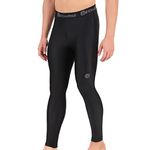 ReDesign Apparels Men's Recharge Polyester Compression Pant/Legging/Full Tights (Large, Black)