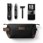 MANSCAPED® The Tool Box 4.0 Contains: The Lawn Mower® 4.0 Electric Trimmer, The Weed Whacker® 2.0 Nose & Ear Hair Trimmer, The Plow® 2.0, The Shears Four Piece Luxury Nail Kit, The Shed Toiletry Bag