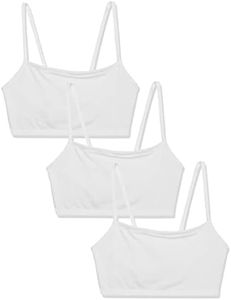 Fruit of the Loom Womens Spaghetti Strap Cotton Pullover Sports Bra, White/White/White - 3 Pack, 36 US
