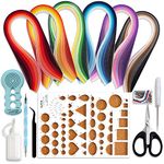 JUYA Paper Quilling Kits with 30 Colors 600 Strips and 8 Tools Blue Tools, Paper Width 3mm