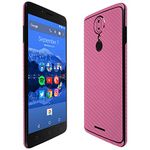 Skinomi TechSkin - T-Mobile Revvl Plus Screen Protector + Pink Carbon Fiber Full Body Skin / Front & Back Wrap Clear Film / Ultra HD and Anti-Bubble Shield