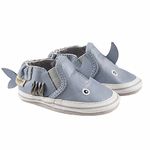Robeez Baby Boy's Slip On Soft Soles Crib Shoe, Sebastian Shark Blue, 12-18 Months