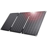 BigBlue 30W Solar Panel Charger with Fast Charging USB-A, USB-C and DC Ports, IP68 Waterproof, Portable Folding Solar Charger Compatible with iPhone, iPad, Samsung, LG, Power Banks, Power Station