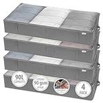 StorageExpert Closet Organizers and Storage - Maximize Space with Under Bed Storage Containers & Clothes Storage - Ideal Closet Storage, Toy Storage Organizer & Underbed Storage (Grey, 4 Pack)