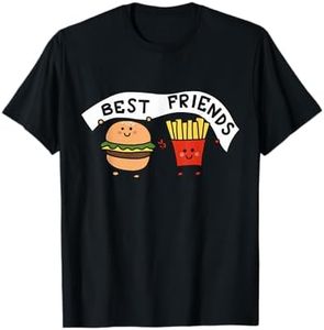 Best Friends Burger & French Fries illustration Graphic Fun T-Shirt