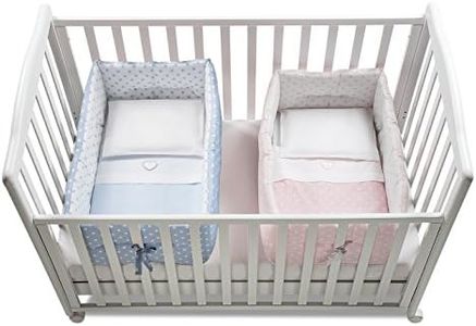 Italbaby Gemmy-Reductor de Cuna con Puntos, Color Azul Claro y Rosa, Algodón, Multicolor, Talla única