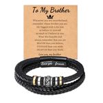 YSSHIN Brother Gifts from Sister, Braided Leather Bracelet Gifts for Brother Wristband Birthday Gifts for Adult