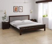 Eagle Furniture Wooden King Size Bed Without Storage | Wooden Double Bed Cot Bed for Bedroom Furniture | Palang Double Bed for Hotels | Sheesham Solid Wood, Walnut Finish