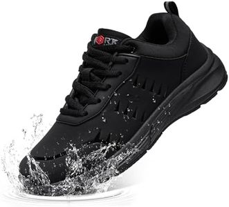 LARNMERN Scarpe Cucina Scarpe da Cuoco Uomo Donna Antiscivolo Scarpe Chef Lavoro Impermeabili Ristorazione Cameriere Ginnastica Sanitaria Senza Puntale,Nero/46 EU