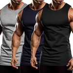 COOFANDY Workout Tank Tops for Men 3 Pack Quick Dry Workout Gym Muscle Tee Fitness Black Bodybuilding Sleeveless T Shirt