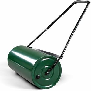 LEADZM Rasenwalze 50L, Kontaktflächenlänge 60 cm, 32 cm Durchmesser – befüllbar mit Sand oder Wasser, rasenlüfter Walze, Der Griff ist gepolstert Komfortabel und effizient