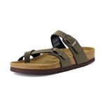 CUSHIONAIRE Women's Luna Cork Footbed Sandal With +Comfort, Brown Rugged 6 W