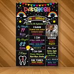 Vinyl Express-O-Board Personalized Baby Birthday Digital Rollable Chalkboard (2 Ft X 3 Ft) Based On Boss Baby Theme (Rainbow)