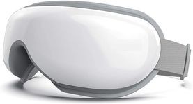 Crevizon Eye Massager: Soothing Heat, Bluetooth Music, Rechargeable - Relieve Eye Strain, Dark Circles, Improve Sleep - Ideal Gift (White)