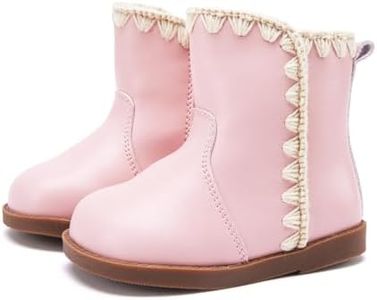 BMCiTYBM Baby Girl Boy Boots High Top First Walking Shoes Pink 6-12 Months