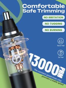 USB Nose and Ear Hair Trimmer – Waterproof, Rechargeable Groomer