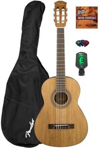 Fender FA-15N 3/4-Size Kids Classical Guitar - Natural Learn-to-Play Bundle with Gig Bag, Tuner, Picks and Austin Bazaar Instructional DVD