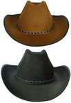 Solafas 2PCS Cowboy Hats for Adults