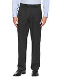 Perry Ellis Men's Classic Fit Elastic Waist Double Pleated Cuffed Pant, Caviar, 32x30