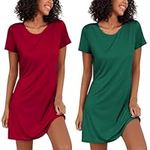 Ekouaer 2 Pack Nightgowns for Women