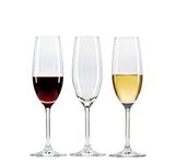 Ash & Roh Stylish Crystal White or Red Wine Glasses All-Purpose Wine Party Glass Lead-Free Premium Crystal Clear Glass 200 ml (3)