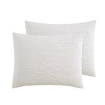 Vera Wang- Standard Sham, Luxury 2 Piece Pillow Sham Set, Designer Home Décor (Ruched Chenille Ivory, Standard)