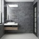 TOTIO 48x157in Grey Marble Vinyl Wrap Light Gray Granite Effect Vinyl Self Adhesive Wallpaper Glossy Thicken Countertop Contact Paper Peel and Stick Waterproof Oil-Proof Kitchen Worktop Covering