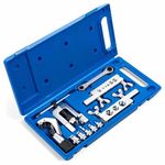 UPTODATETOOLS Flaring Tool Kit, Breakline & HVAC Swaging Tool Set for 45° Single Flares on Copper, Aluminum, Brass, and Soft Steel Lines with Tube Cutter, Breakline & Refrigerator Repair