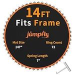 Jumpfly Replacement Trampoline Mat - Fits 14 FT Frames with 72V-Rings, Using 7" Springs Premium Trampoline Mat (Orange, 14ft-72 V-Rings)