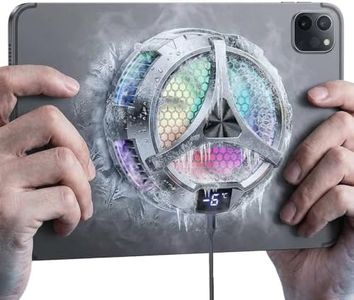 iPad Cooler Magnetic Tablet Fan Cooler with LED Display for MacBook/Surface pro/Samsung Tab/Steam Deck,Universal Semiconductor Radiator for Desk Work, Gaming, Streaming Live, Watch Movie, Black