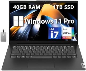 Lenovo V14 G3 14" FHD Business Laptop, Intel Core i7-1255U Processor, 40GB RAM, 1TB PCIe SSD, Intel Iris Xe Graphics, WiFi 6, Bluetooth 5.1, HD Webcam, Black, Windows 11 Pro, 32GB Hotface USB Card