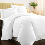 Pizuna Luxurios Cotton Super King Duvet Cover Set White, 800 Thread Count 100% Long Staple Cotton Superking Duvet Cover 260x220cm, Sateen Quilt Cover with Button Closure (Bedding Duvet Sets)