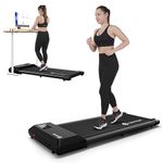 Walking Pad 2 in 1 Under Desk Treadmill, 2.5HP Low Noise Walking Pad Running Jogging Machine with Remote Control for Home Office, Lightweight Portable Desk Treadmill with Wheels (Black)