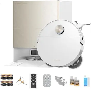 DREAME X60 Max Ultra Complete Robot Vacuum and Mop, Ultra-Thin Design, 35,000Pa Suction, Self Emptying&Refilling, Mop Self-Cleaning, 280+ Obstacle Avoidance, White
